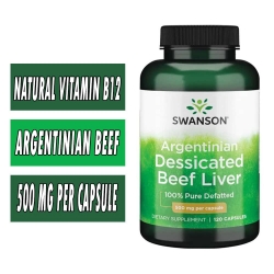 Swanson Argentinian Desiccated Beef Liver - 500 mg - 120 Capsules