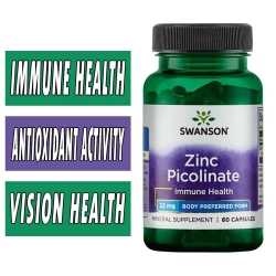 Swanson Zinc Picolinate - 22 mg - 60 Capsules