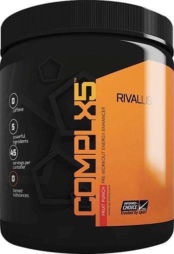 COMPLX5, By RIVALUS, Caffeine-Free, Pre-Workout, Fruit Punch, 45 Servings,