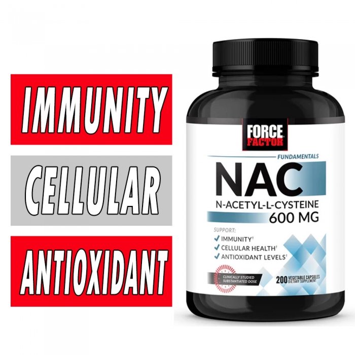 Force Factor NAC - 600 mg - 200 Veg Caps Bottle Image