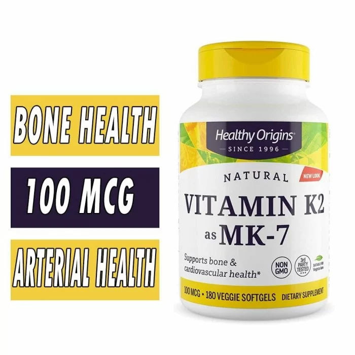 Healthy Origins Vitamin K2 as MK7, 100 mcg, 180 Veggie Softgels