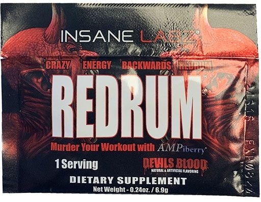 Redrum Pre Workout By Insane Labz, Black Cherry, Sample Packet