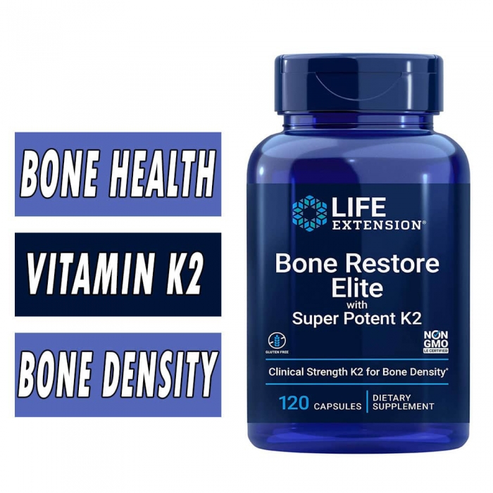 Life Extension Bone Restore Elite with Super Potent K2 - 120 Capsules