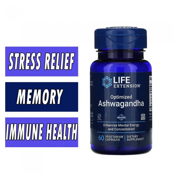 Life Extension Optimized Ashwagandha - 60 Veg Capsules