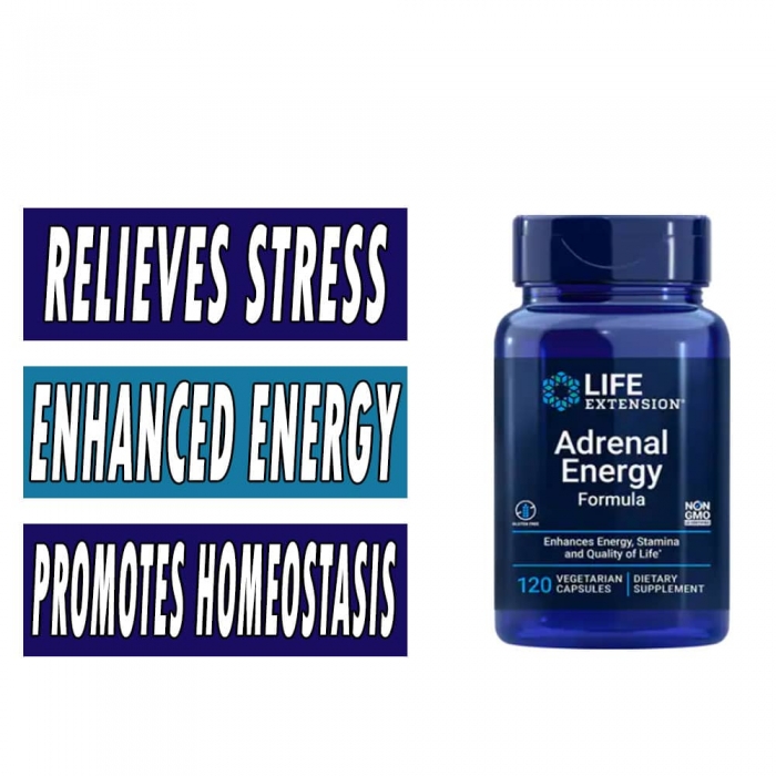 Life Extension Adrenal Energy Formula - 120 Veg Caps bottle image