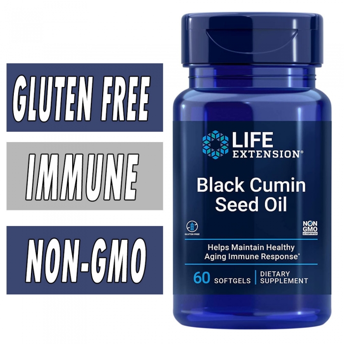 Life Extension Black Cumin Seed Oil - 60 Softgels Bottle Image