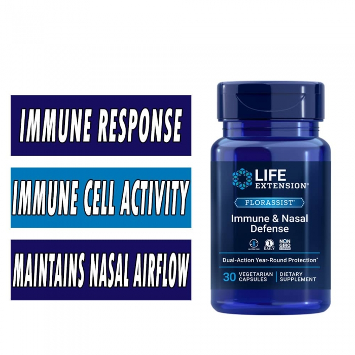 Life Extension Florassist Immune and Nasal Defense - 30 Veg Caps bottle image