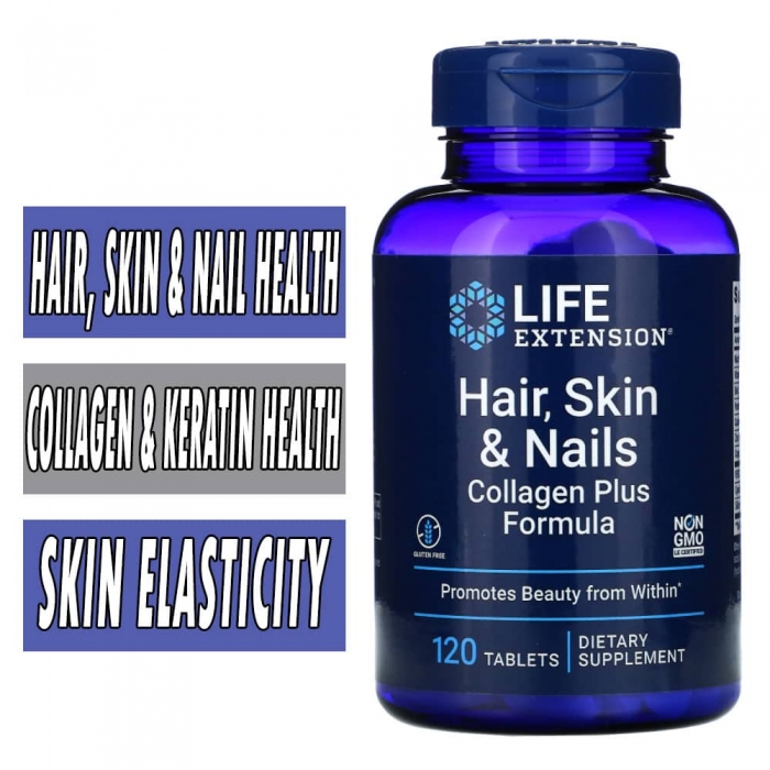 Life Extension Hair, Skin and Nails Collagen Plus - 120 Tabs