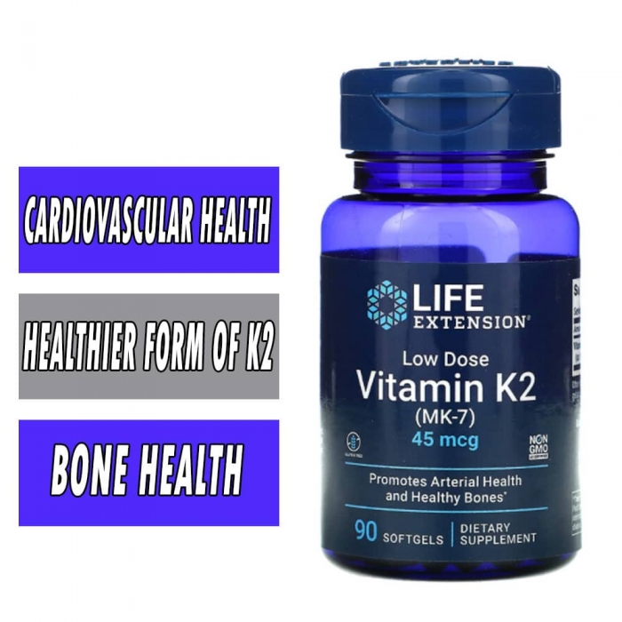 Life Extension Low Dose Vitamin K2 - 45 mcg - 90 Softgels