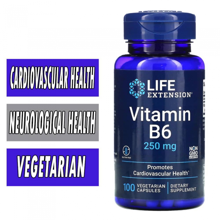 Life Extension Vitamin B6 - 250 mg - 100 Veg Capsules