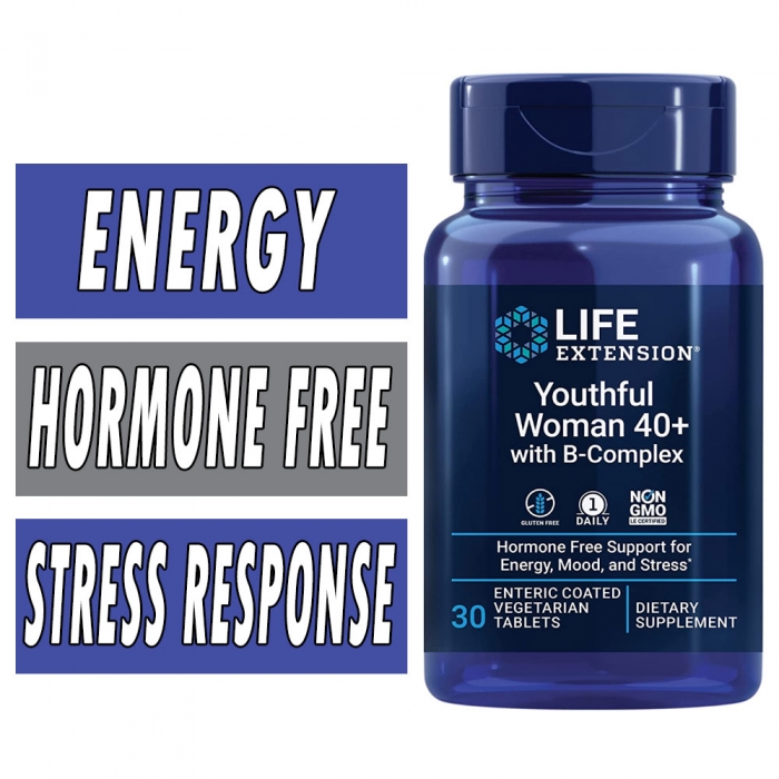 Life Extension Youthful Women 40+ with B-Complex - 30 Veg Tabs Bottle Image