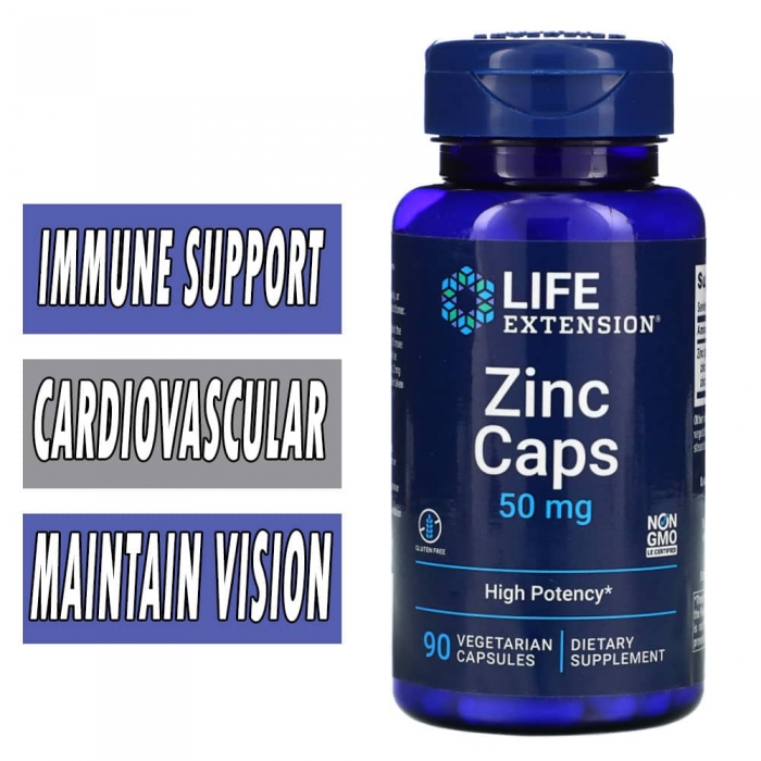 Life Extension Zinc - 50 mg - 90 VCaps (as Opti-Zinc)