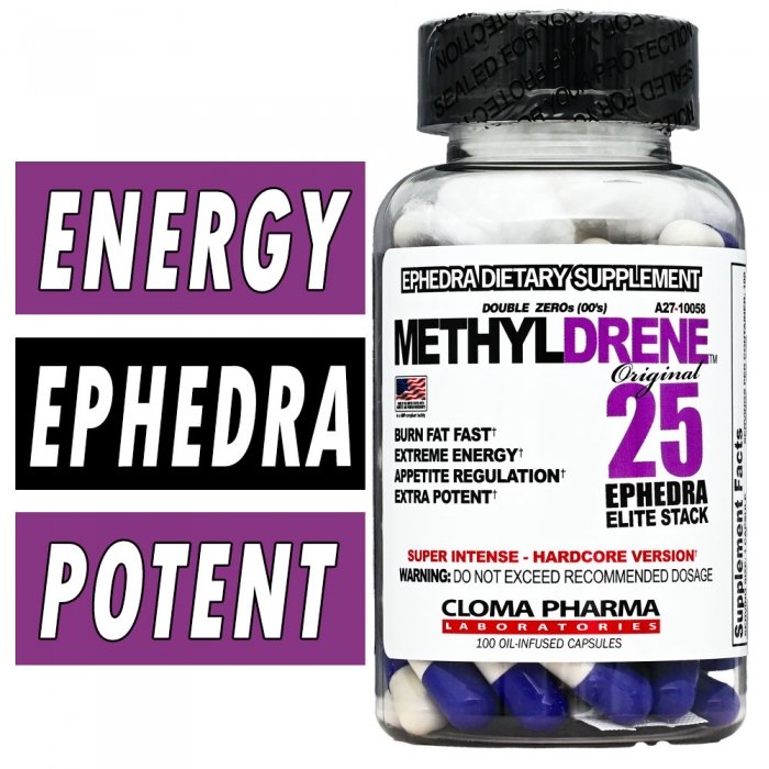 Cloma Pharma Methyldrene 25 Elite - 100 Caps Bottle Image