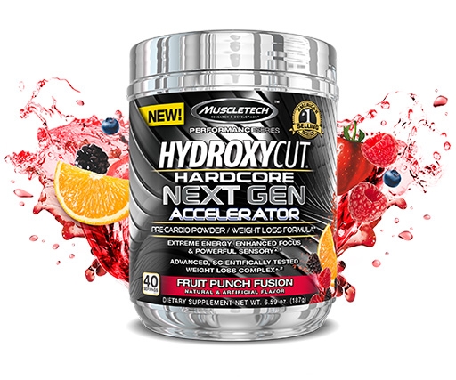 Hydroxycut Hardcore Next Gen Accelerator, By MuscleTech, Fruit Punch, 40 Servings