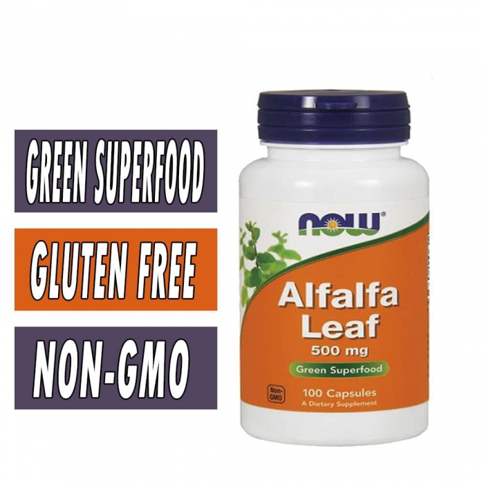 Alfalfa Leaf, By NOW Foods, 500 mg, 100 Caps, Image