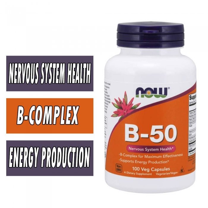 Vitamine B-50 Now Foods - 100 Capsules - Complexe Vitamine B - Neuf Sous Blister