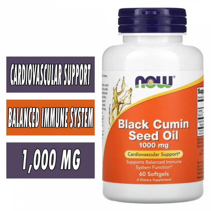 NOW Black Cumin Seed Oil - 1000 mg - 60 Softgels