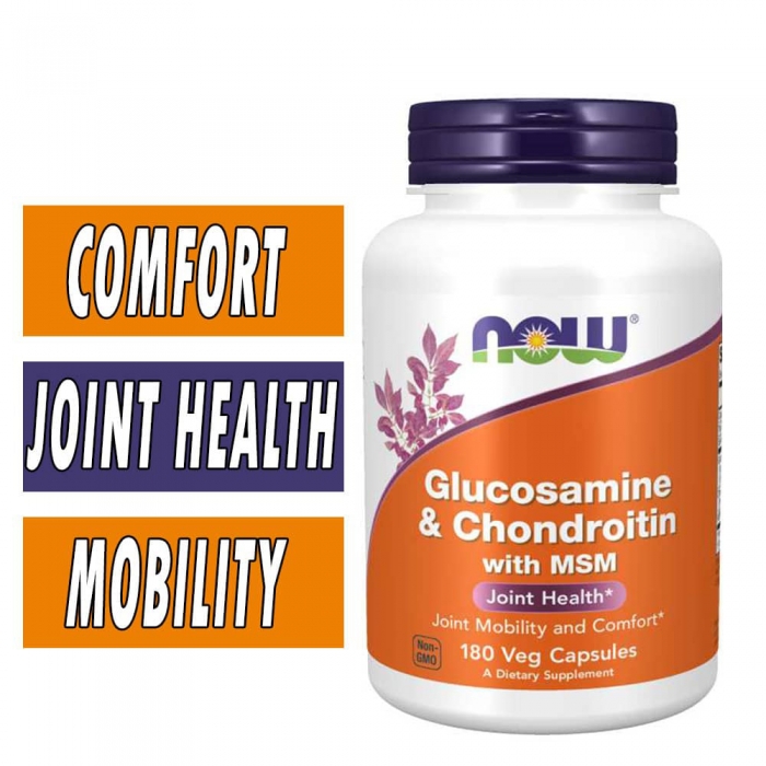 NOW Foods Glucosamine & Chondroitin with MSM 180 Caps Bottle Image