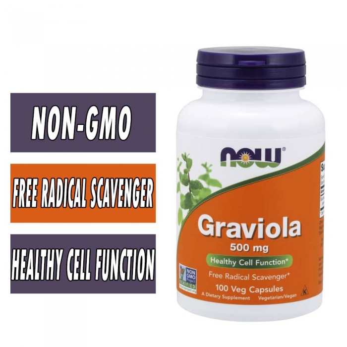 NOW Graviola, 500 mg 100 Veg Caps