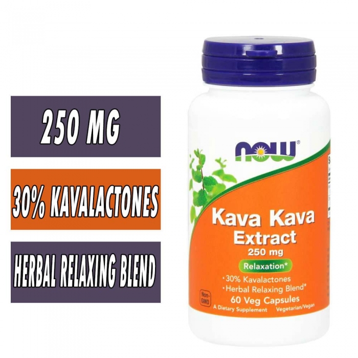 NOW Kava Kava, 250 mg, 120 Veg Caps