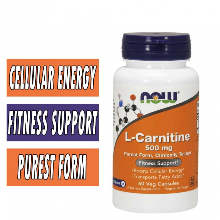 NOW L-Carnitine, 500 mg, 180 VCaps