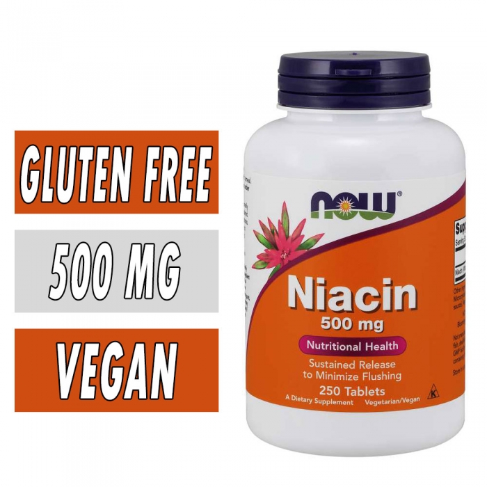 NOW Niacin - 500 mg - 250 Tablets