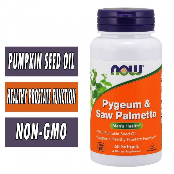 NOW Pygeum and Saw Palmetto - 60 Softgels