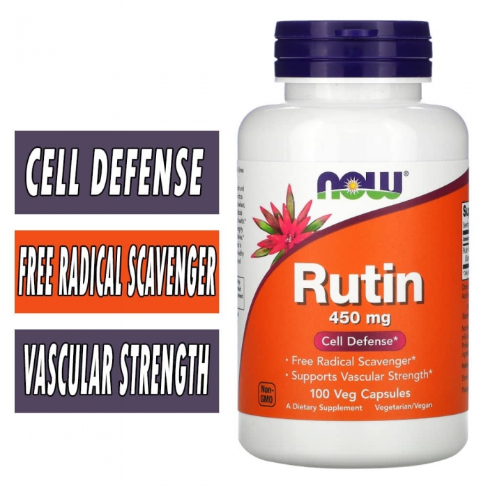 NOW Rutin - 450 mg - 100 Veg Capsules