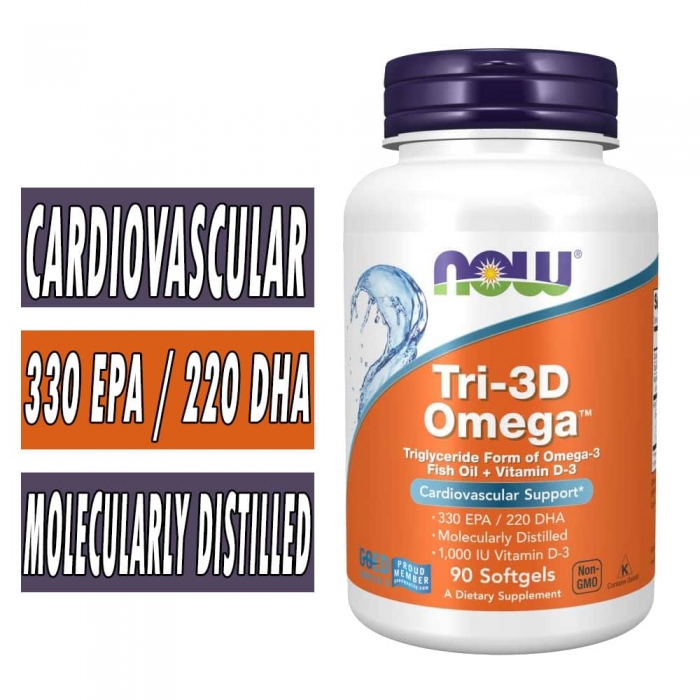 Tri 3D Omega By NOW, 90 Softgels