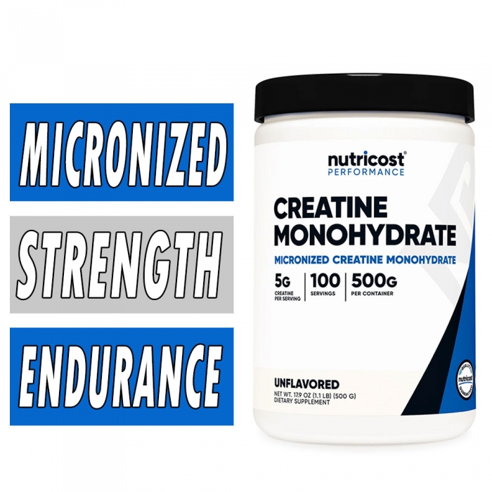 Nutricost Creatine Monohydrate (Capsules/Powder) Bottle Image