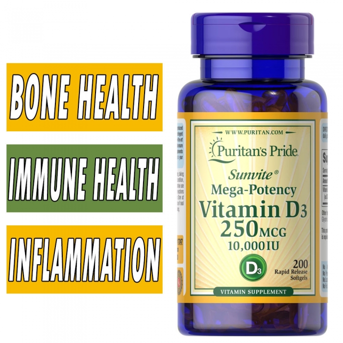 Puritan’s Pride Vitamin D3 – Bone Health Bottle Image