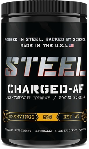 Charged AF Pre Workout By Steel, Peach Mango, 30 Servings