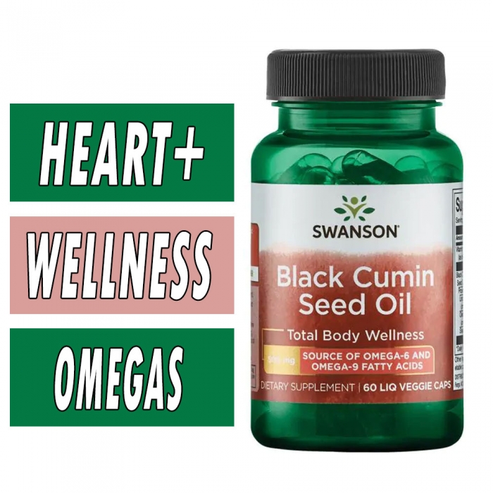 Swanson Black Cumin Seed Oil - 500 mg - 60 Liq VegCaps Bottle Image