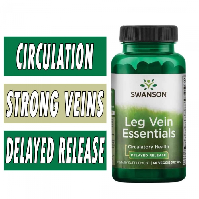 Swanson Leg Vein Essentials - 60 Veg Drcaps Bottle Image