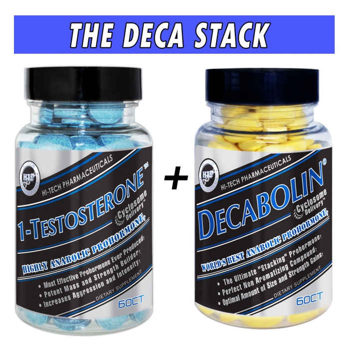 The Deca Stack - Hi Tech Pharmaceuticals (1-Testosterone + Decabolin) Bottle Images