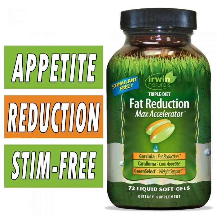 Triple Diet Fat Reduction Max Accelerator - Irwin Naturals - 72 Liquid Softgels Bottle Image