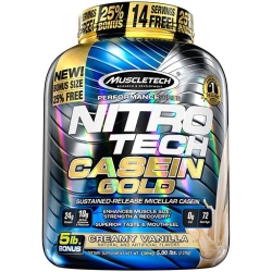Nitro Tech Casein Gold By MuscleTech, Vanilla, 5LB