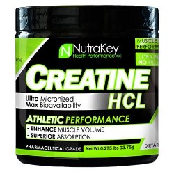 NutraKey Creatine HCL, Unflavored, 125 Servings