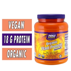 Organic Plant Protein By NOW, Natural Unflavored, 2LB