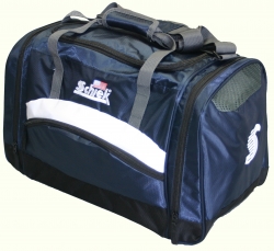 Schiek's Sports Deluxe Polyester Sports Bag Navy with Stripes Model SSB20