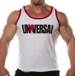 Universal Nutrition Signature Series Tank Top (White with Red Trim) X-Large