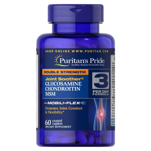 Puritan's Pride Glucosamine, Chondroitin, MSM - Double Strength - 60 Caplets
