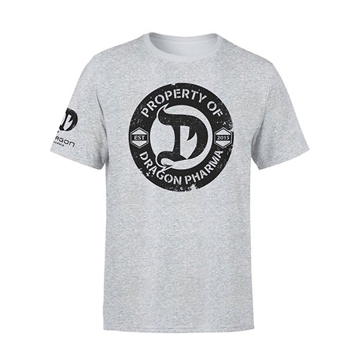 Dragon Pharma T-Shirt, Property Of, Grey, Large
