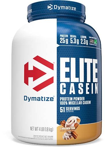 Elite Casein Protein By Dymatize Nutrition, Cinnamon Bun 4lb