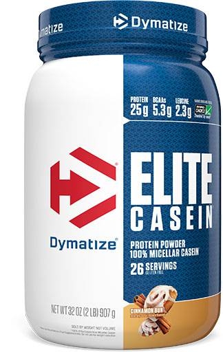 Elite Casein Protein By Dymatize Nutrition, Cinnamon Bun 2lb