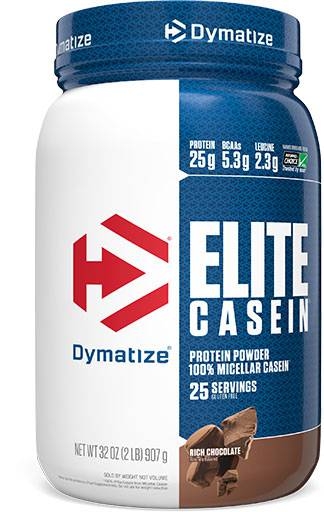 Elite Casein Protein By Dymatize Nutrition, Rich Chocolate 2lb