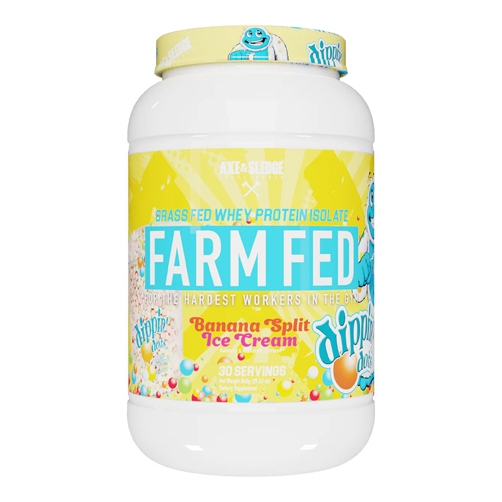 FarmFed Grass Fed Whey Protein Isolate - Dippin Dots Banana Split - 30 Servings