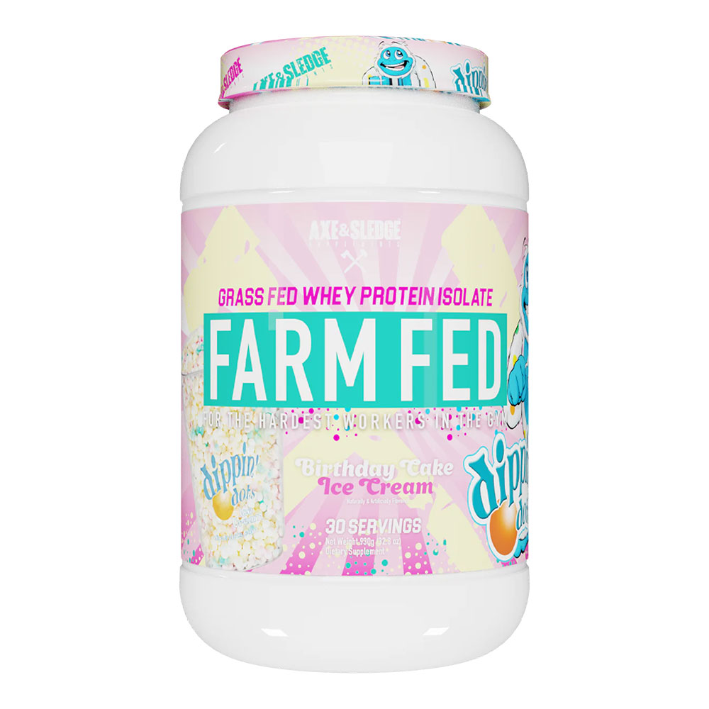 FarmFed Grass Fed Whey Protein Isolate - Dippin Dots Birthday Cake - 30 Servings