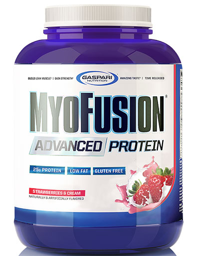MyoFusion Advanced, By Gaspari Nutrition, Strawberries and Cream, 4lb