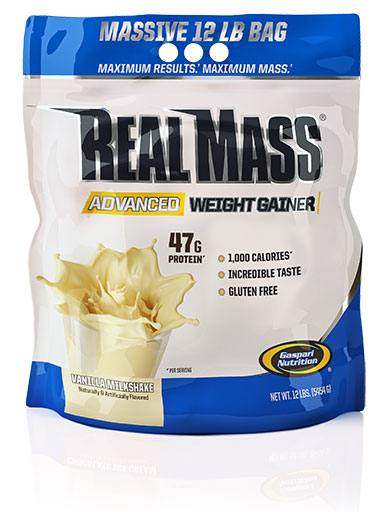 Real Mass Advanced, By Gaspari Nutrition, Vanilla Milkshake, 12lb